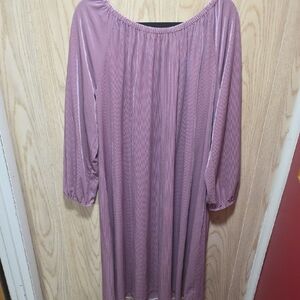LuLaRoe Elegant Emma Mauve Off-Shoulder Dress